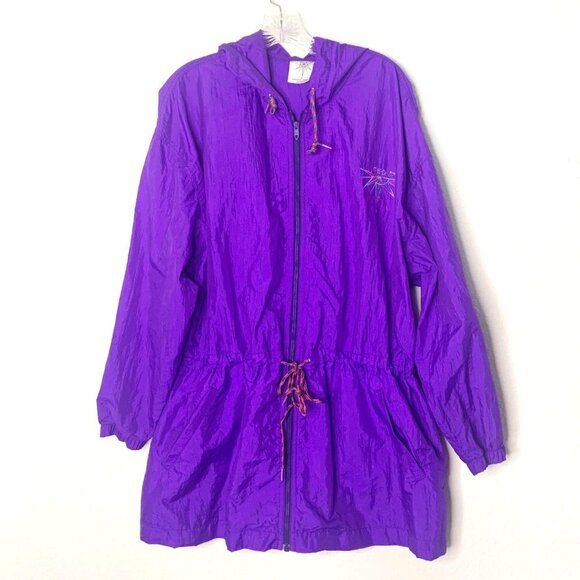 Vintage 90’s Speedo Purple Light Windbreaker Jacket Retro Coat Women’s Large - Picture 12 of 12